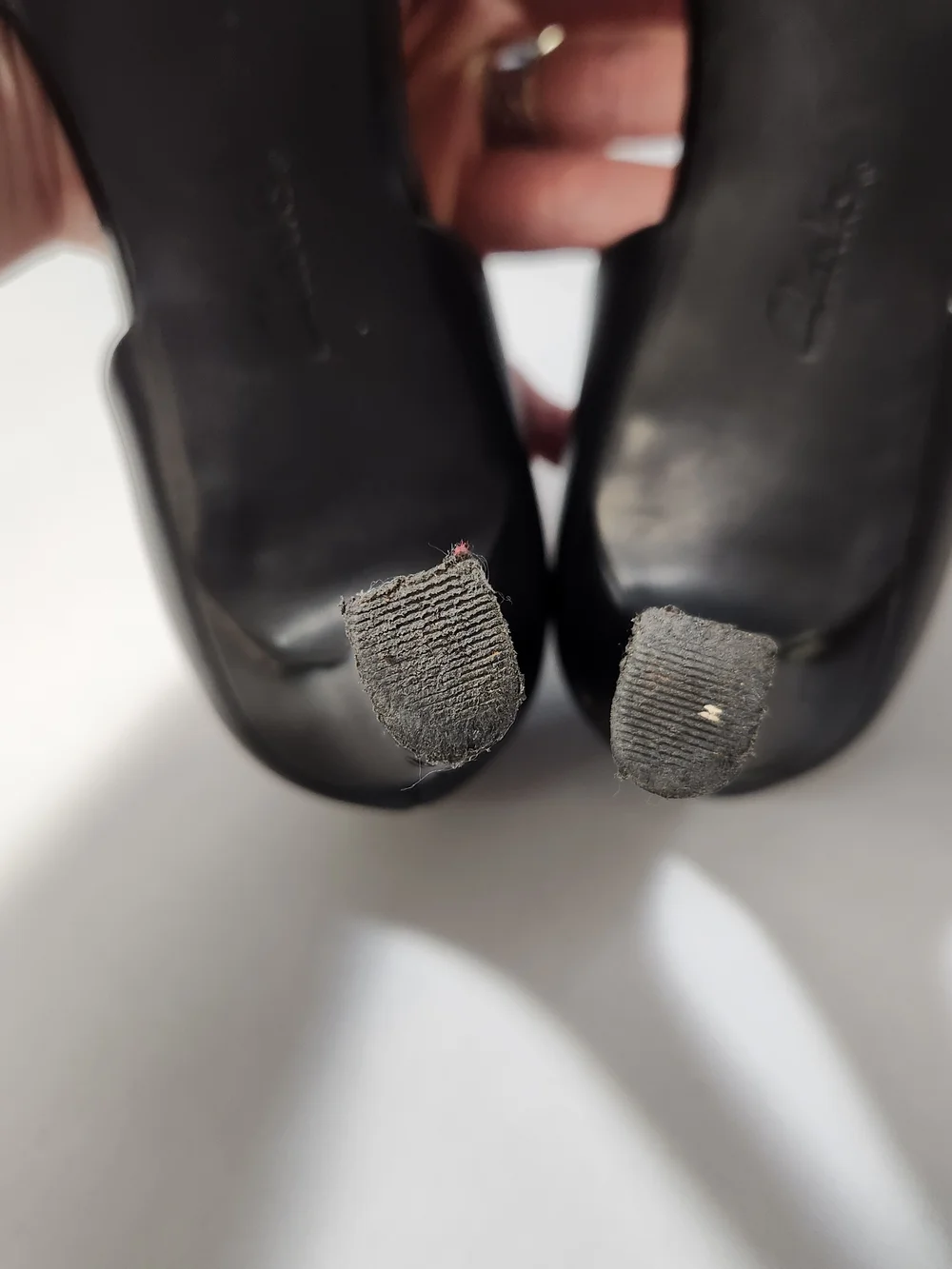 ⭐️Clarks Ambyr Glow Black Leather Platform Pump Heels Comfort Mary Jane Size 9